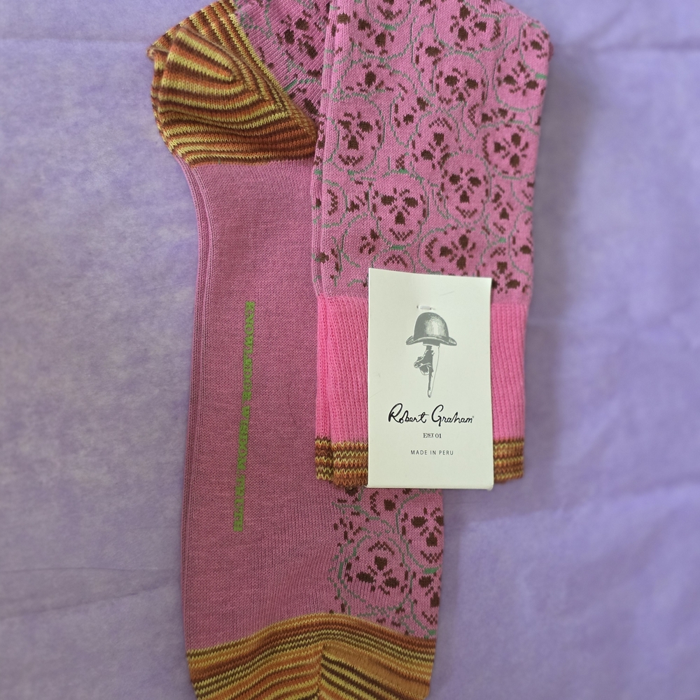 Robert Graham Pink Axed Socks